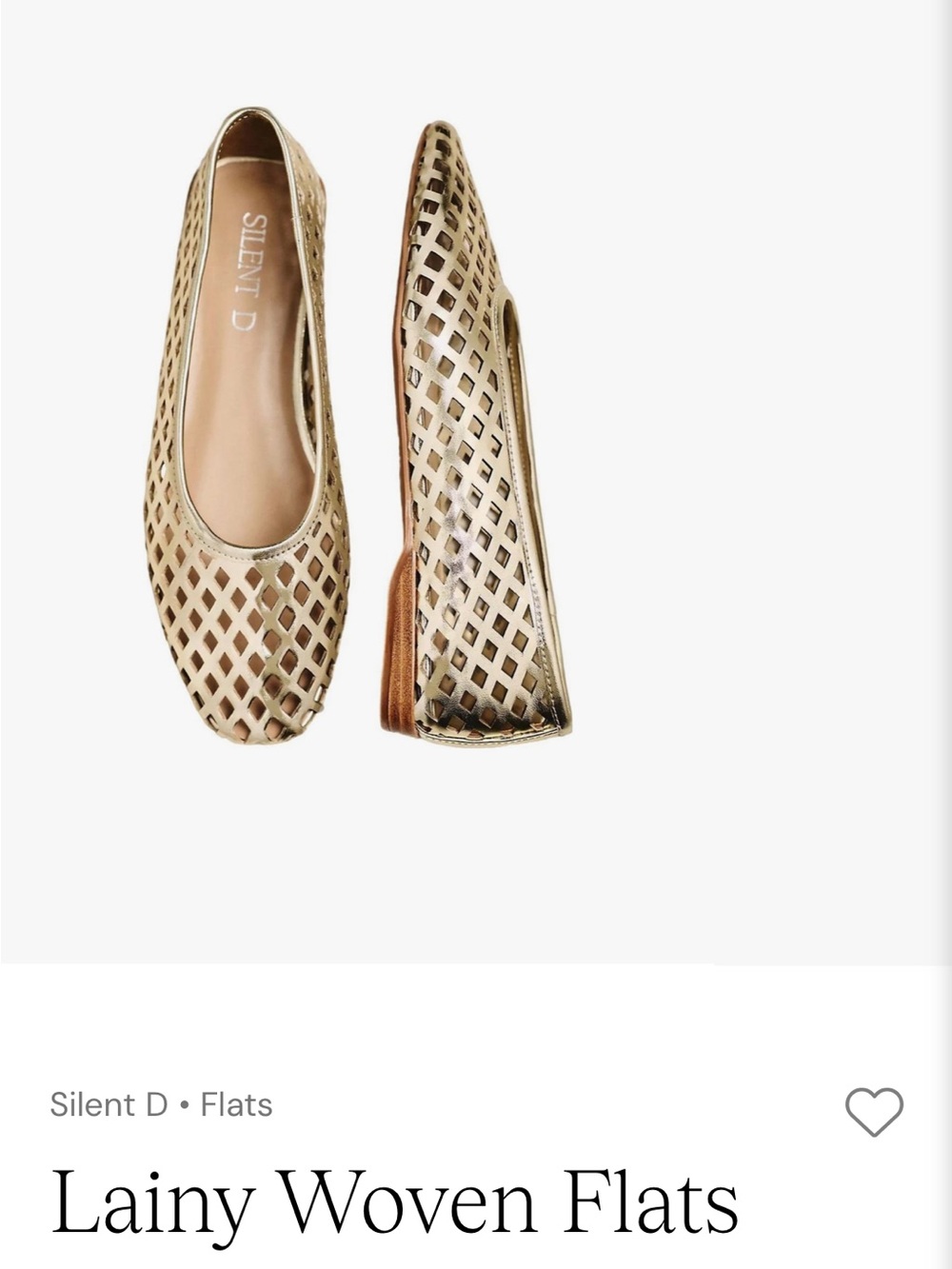 Silent D Lainy Woven Metallic Flats in Gold